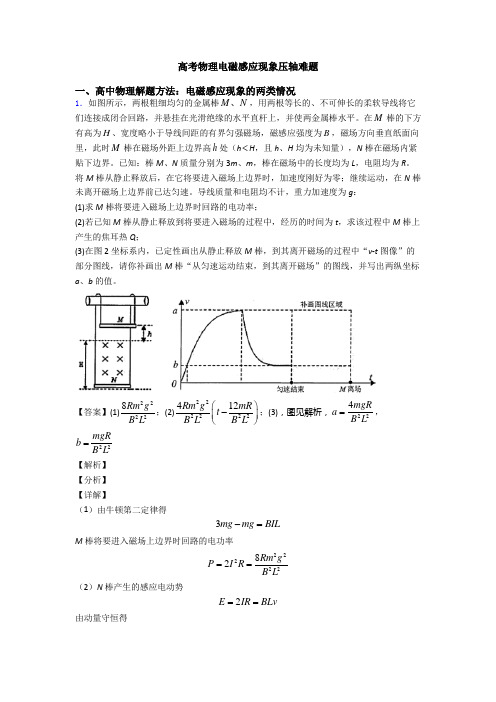 高考物理电磁感应现象压轴难题