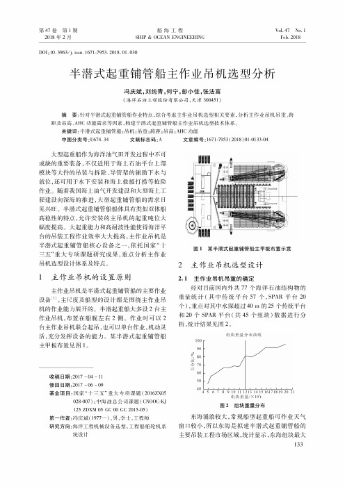 半潜式起重铺管船主作业吊机选型分析