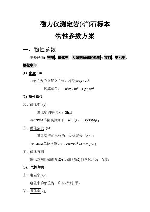 测定岩石标本物性参数