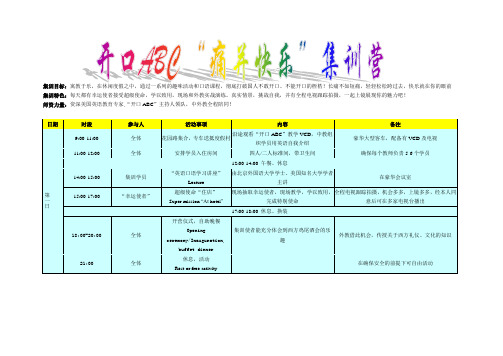 集训目标寓教于乐在休闲度假之中通过一系列的趣味