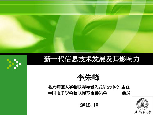 新一代信息技术发展及其影响力 李朱峰