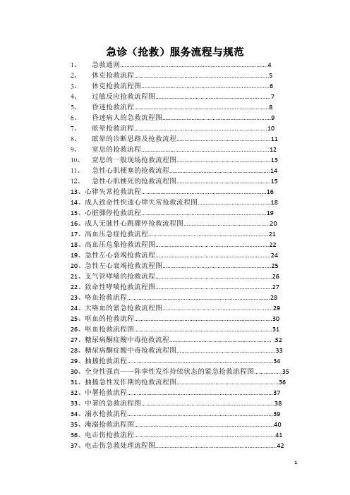 急诊急救流程图及临床操作.