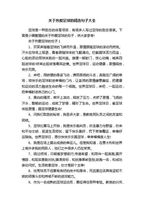 关于热爱足球的精选句子大全