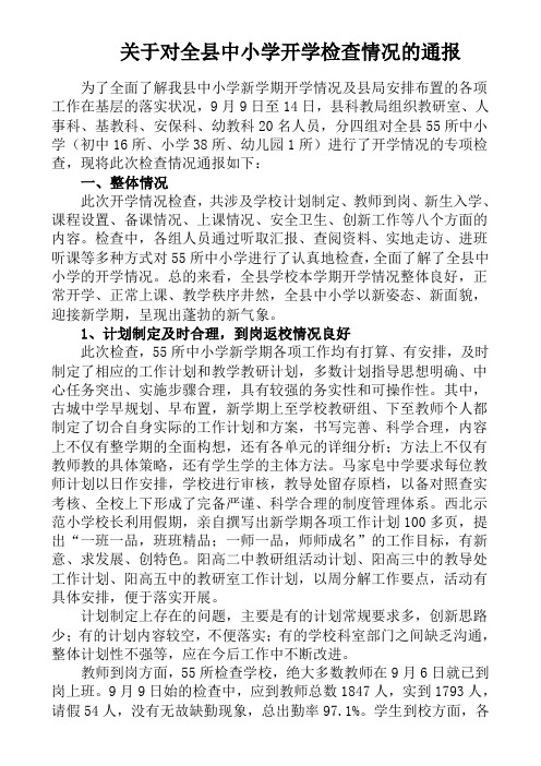10年开学检查(定稿)