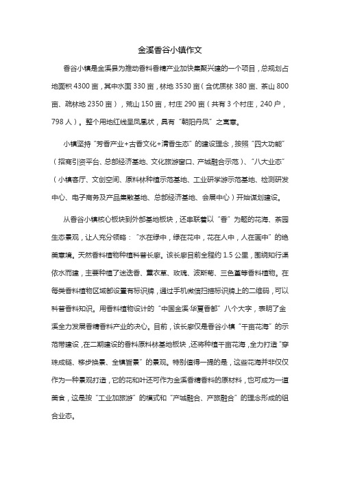 金溪香谷小镇作文