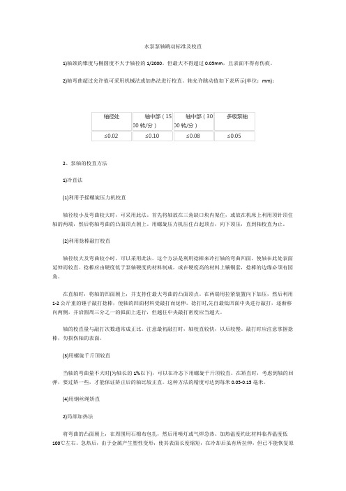 水泵泵轴跳动标准及校直