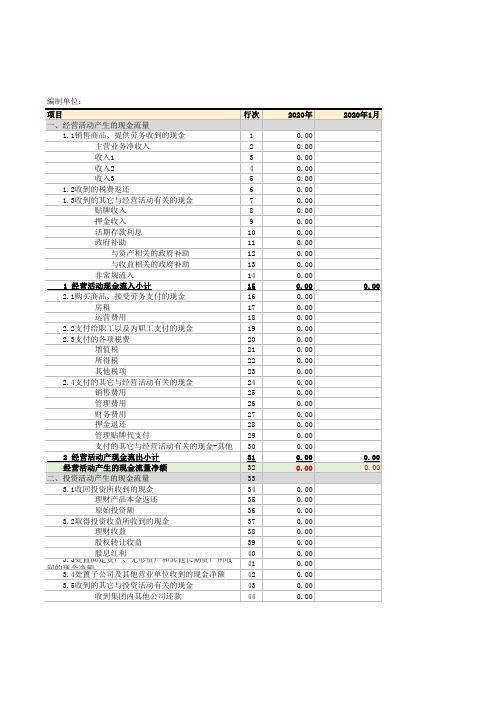 第6期-2020预算-现金流量表