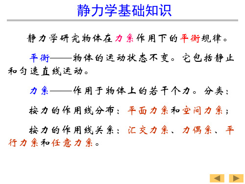 工程力学上静力学的基本概念和公理