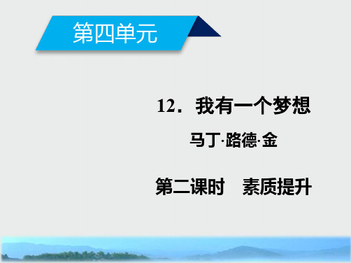 高一语文人教版必修二课件：12 我有一个梦想(2)