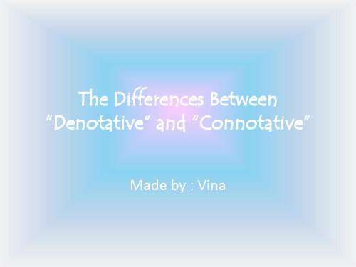 denotative and connotative