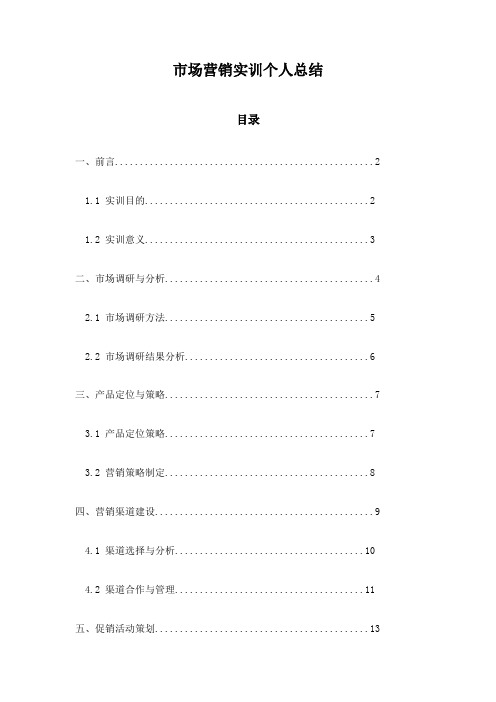 市场营销实训个人总结