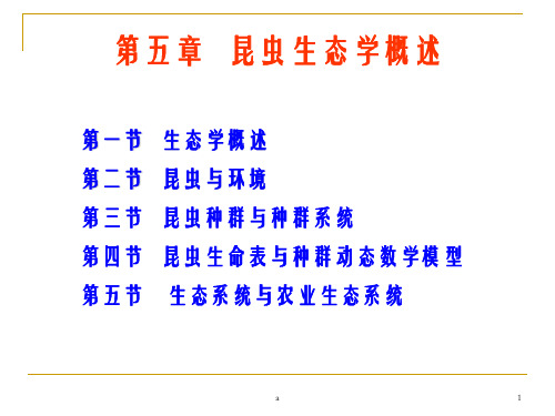 昆虫生态学概述教学