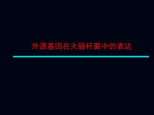 外源基因在大肠杆菌中的表达