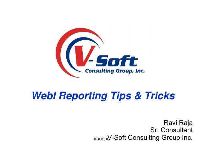 WebI Reporting Tips & Tricks