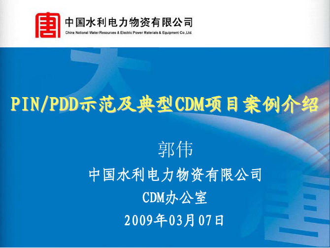 PINPDD示范及典型CMD项目案例