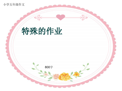 小学五年级作文《特殊的作业》800字(共12页PPT)