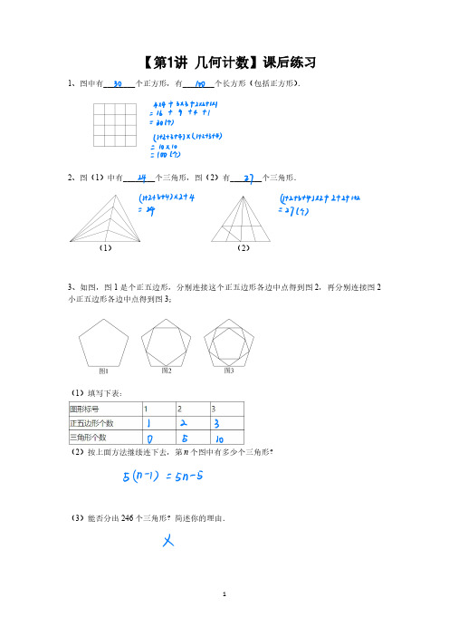 《几何计数》课后练习与作业解析