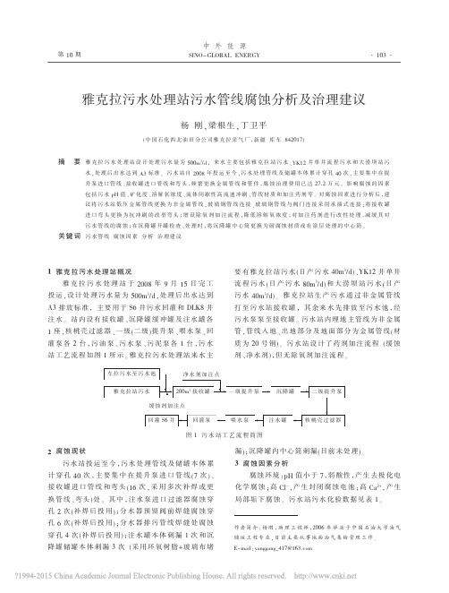 雅克拉污水处理站污水管线腐蚀分析及治理建议_杨刚