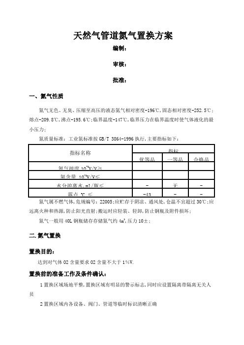 天然气管道氮气置换方案