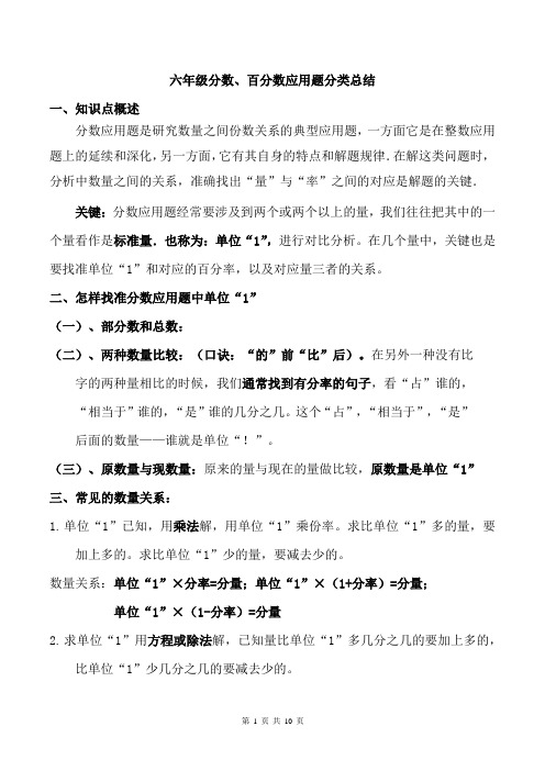 小升初数学分数百分数知识点和典型例题(含答案)