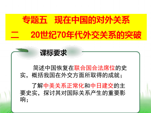 外交关系的突破-人民版历史必修一模板