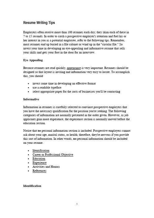 resume tips