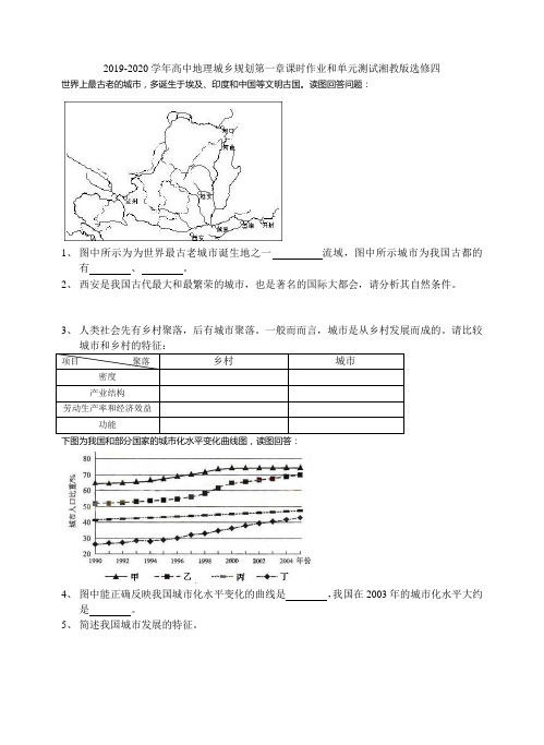 2019-2020学年高中地理城乡规划第一章课时作业和单元测试湘教版选修四.doc