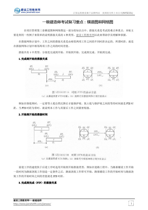 一级建造师考试复习重点：横道图和网络图