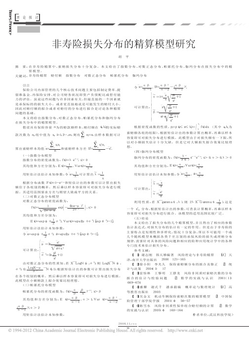 非寿险损失分布的精算模型研究