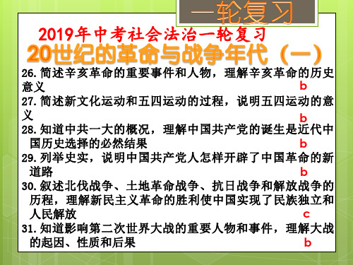 20世纪的革命与战争年代(一)(考点26、27、28、29)课件(50张PPT)