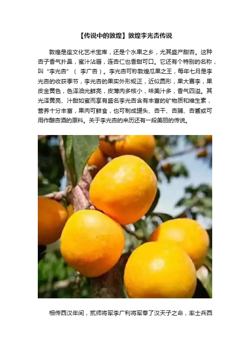 【传说中的敦煌】敦煌李光杏传说