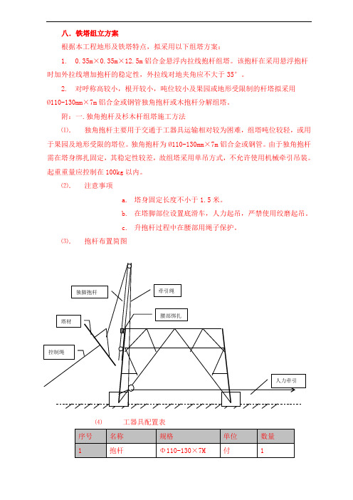 110kV线路杆塔组立作业指导书