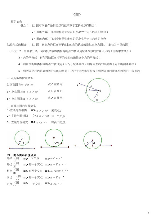 初三数学圆知识点复习专题经典