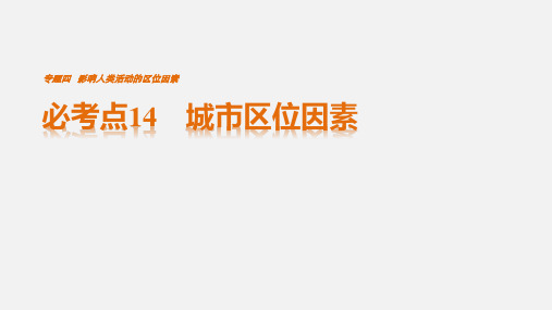 高考地理 专题四 影响人类活动的区位因素 必考点14 城市区位因素