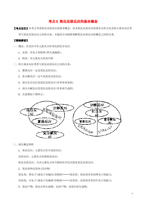 高中化学最基础考点系列考点氧化还原反应的基本概念新人教必修