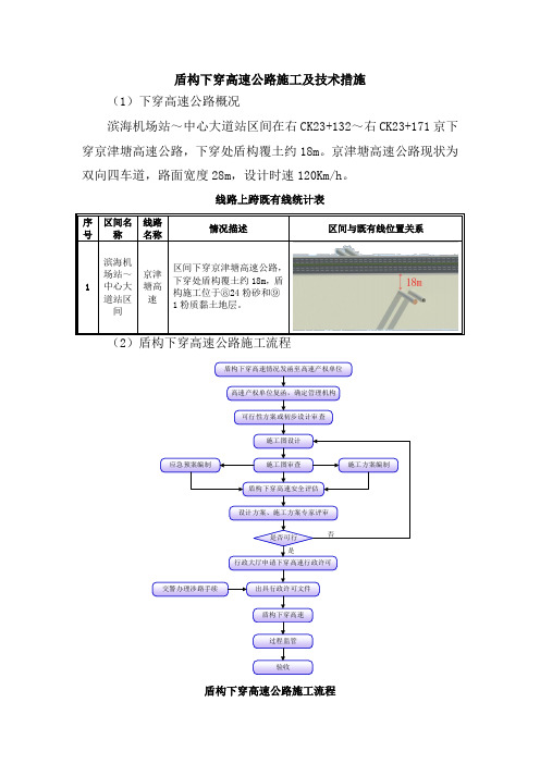 盾构下穿高速公路施工及技术措施