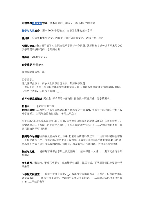 温州医科大学公共选修课攻略