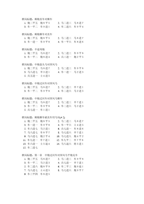 当头炮开局棋局