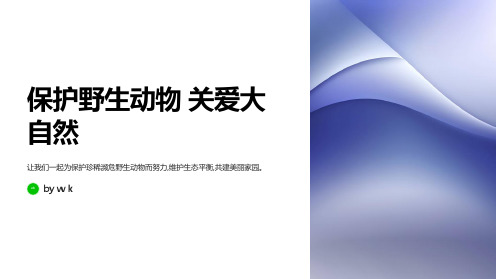 爱护环境保护野生动物主题班会PPT课件