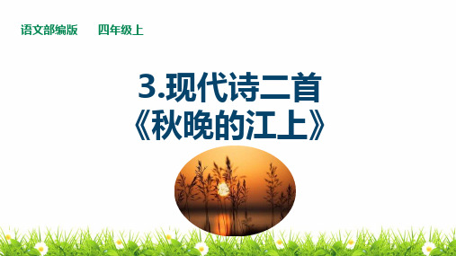 部编(统编)人教版小学四年级语文上册《现代诗两首《秋晚的江上》优质课件