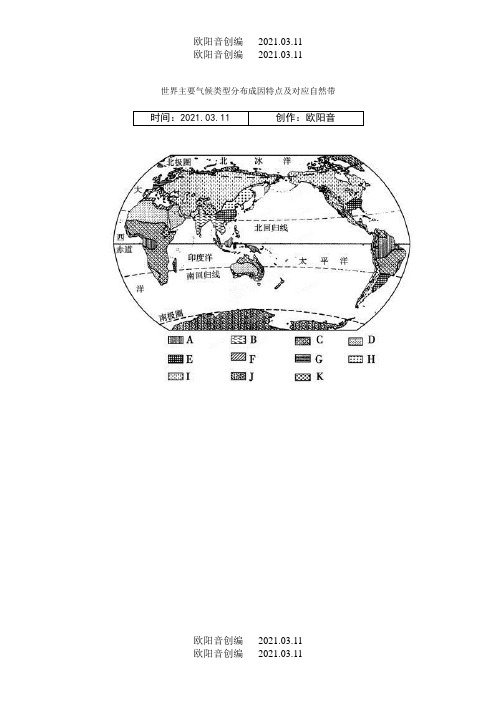 世界主要气候类型分布 成因 特点及对应自然带之欧阳音创编
