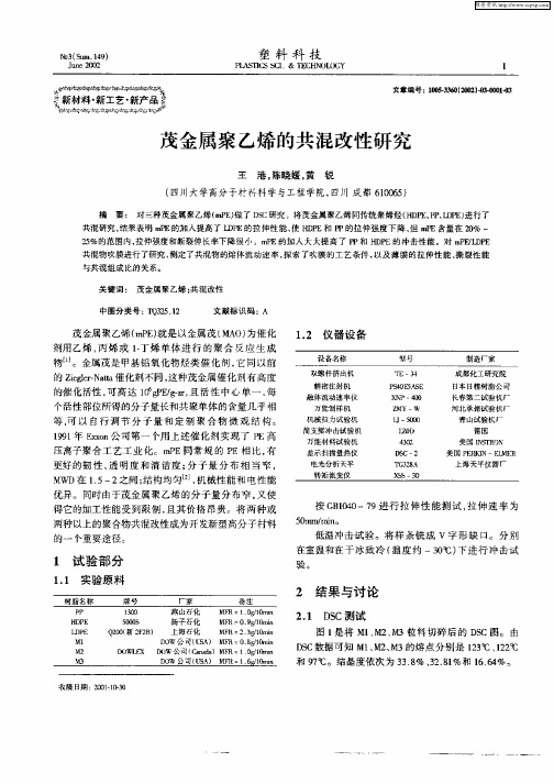 茂金属聚乙烯的共混改性研究