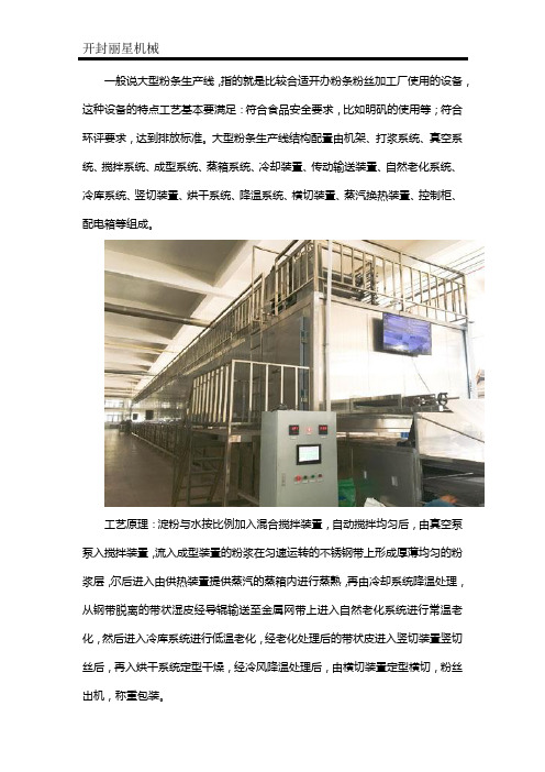 大型粉条生产线配置及工艺