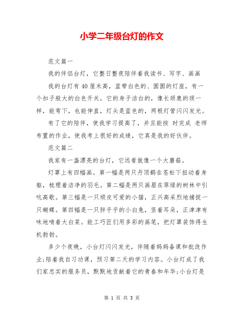 小学二年级台灯的作文