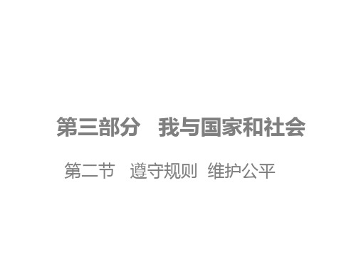 遵守规则维护公平-广东省郁南县连滩中学人教部编版九年级道德与法治一轮复课件(共19张PPT)