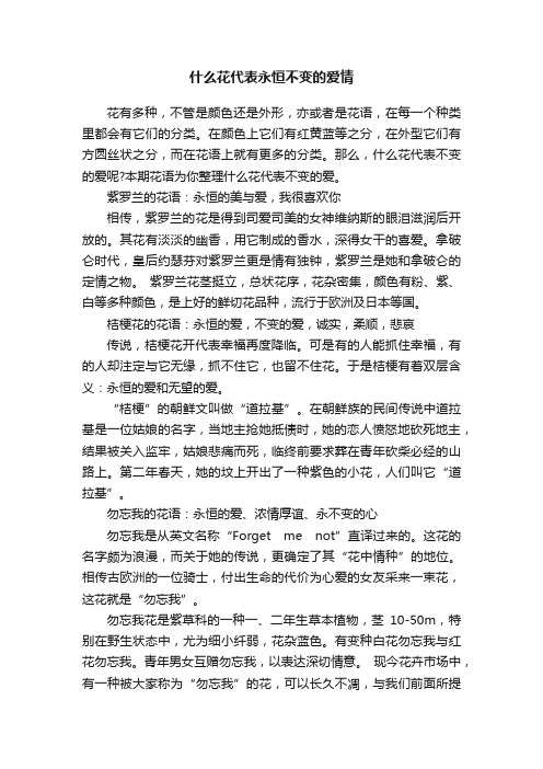 什么花代表永恒不变的爱情