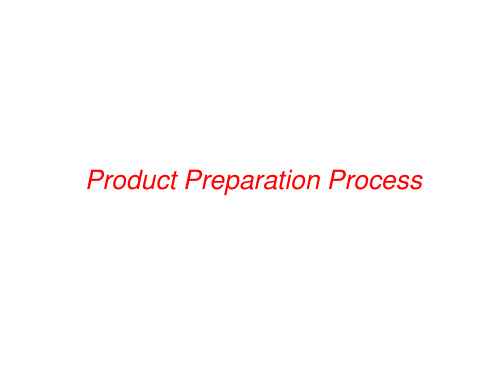 Product Preparation Process Training