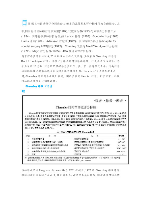 髋关节评定表