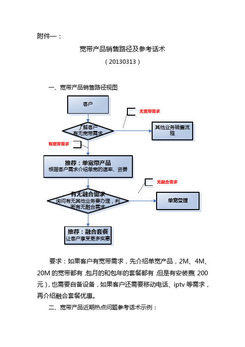 宽带产品销售路径及参考话术(20130313)