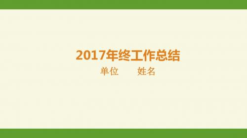 2017年个人工作总结(通用)PPT